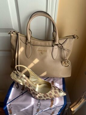 Michael Kors Tan camel Pebbled Leather Satchel
